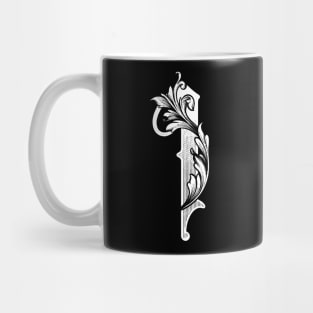 illustration of I font vintage style hand drawing design Mug